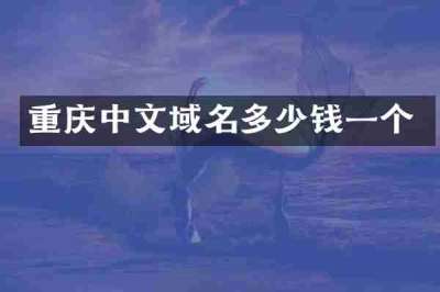 重庆中文域名多少钱一个