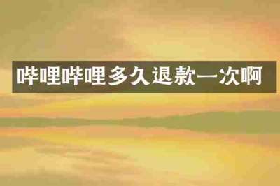 哔哩哔哩多久退款一次啊