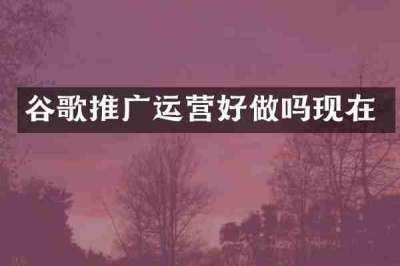 谷歌推广运营好做吗现在