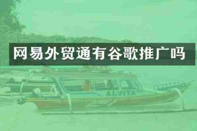 网易外贸通有谷歌推广吗