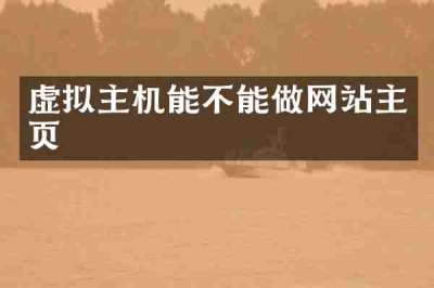 虚拟主机能不能做网站主页