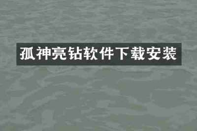 孤神亮钻软件下载安装