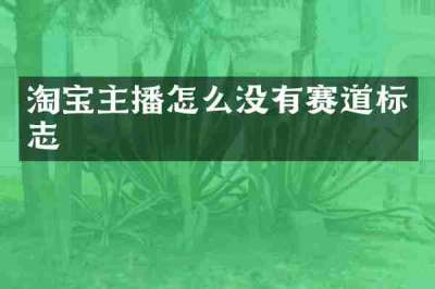 淘宝主播怎么没有赛道标志