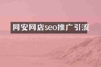 同安网店seo推广引流