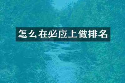 怎么在必应上做排名