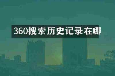 360搜索历史记录在哪