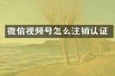 微信视频号怎么注销认证