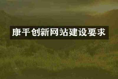 康平创新网站建设要求