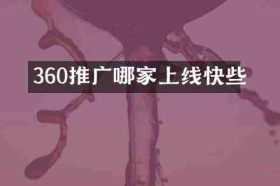 360推广哪家上线快些