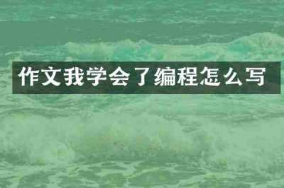 作文我学会了编程怎么写