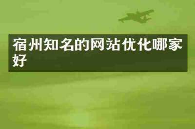 宿州知名的网站优化哪家好