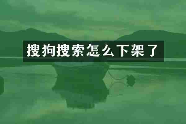 搜狗搜索怎么下架了