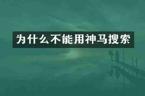 为什么不能用神马搜索