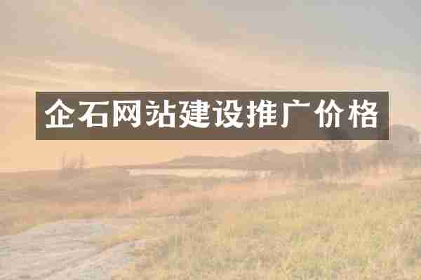 企石网站建设推广价格