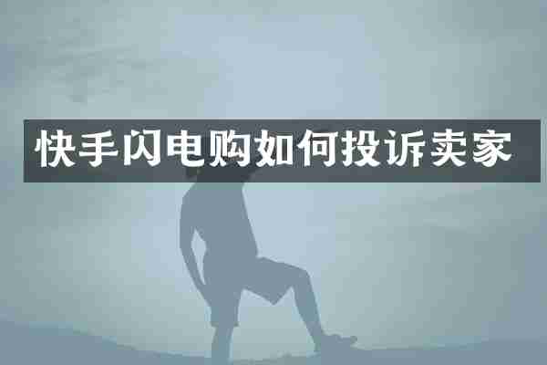 快手闪电购如何投诉卖家