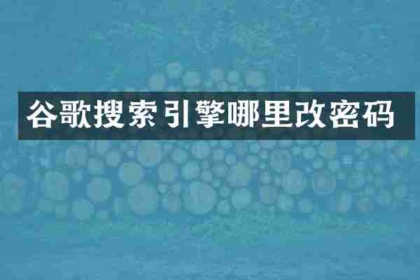 谷歌搜索引擎哪里改密码