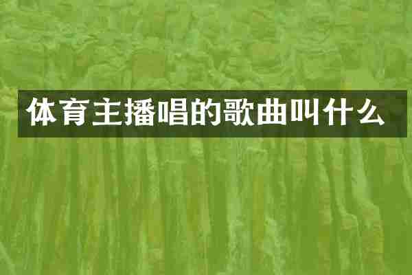 体育主播唱的歌曲叫什么