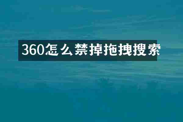 360怎么禁掉拖拽搜索