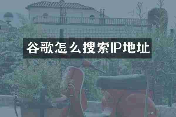 谷歌怎么搜索IP地址