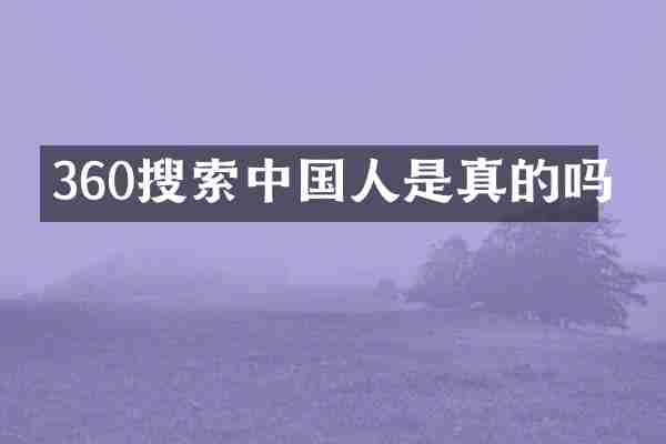 360搜索中国人是真的吗