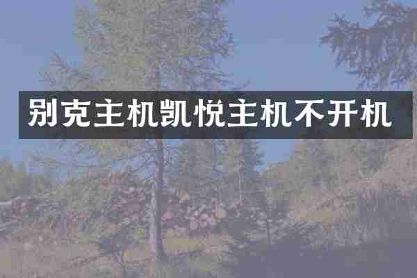 别克主机凯悦主机不开机