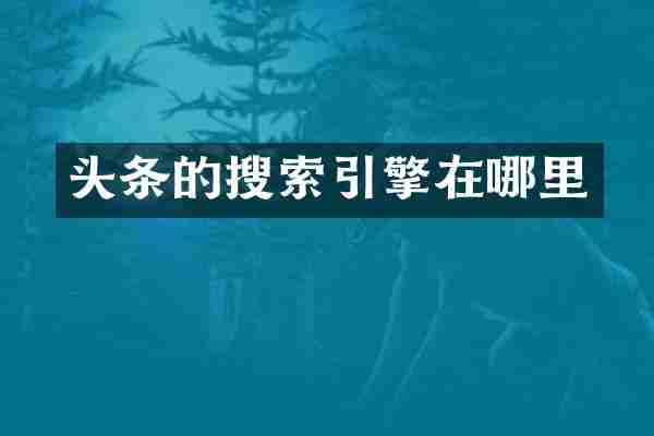 头条的搜索引擎在哪里