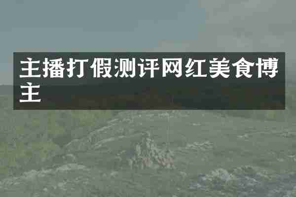 主播打假测评网红美食博主