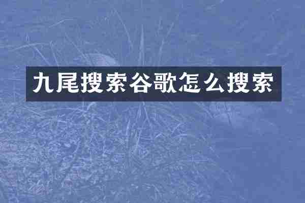 九尾搜索谷歌怎么搜索