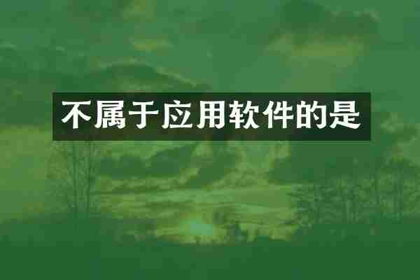 不属于应用软件的是