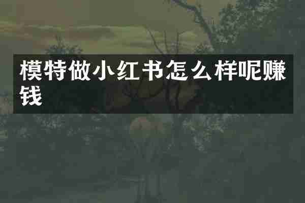 模特做小红书怎么样呢赚钱