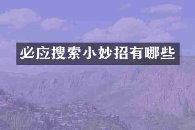 必应搜索小妙招有哪些