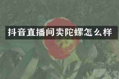 抖音直播间卖陀螺怎么样
