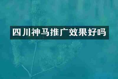 四川神马推广效果好吗
