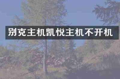 别克主机凯悦主机不开机
