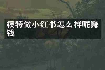 模特做小红书怎么样呢赚钱