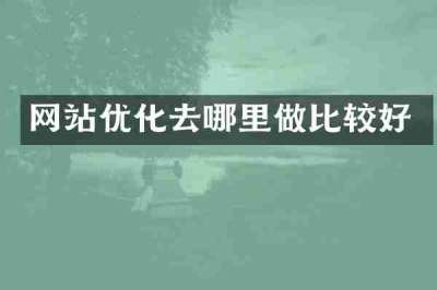 网站优化去哪里做比较好