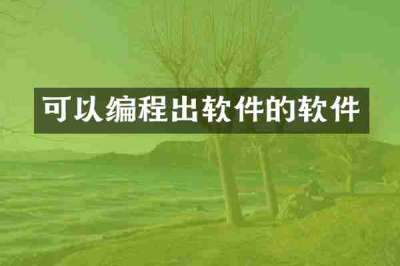 可以编程出软件的软件