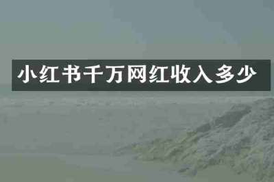 小红书千万网红收入多少