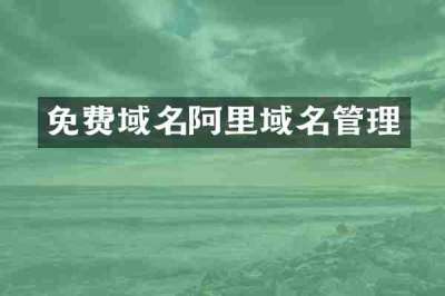 免费域名阿里域名管理