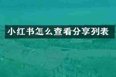 小红书怎么查看分享列表