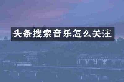 头条搜索音乐怎么关注
