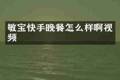 敏宝快手晚餐怎么样啊视频