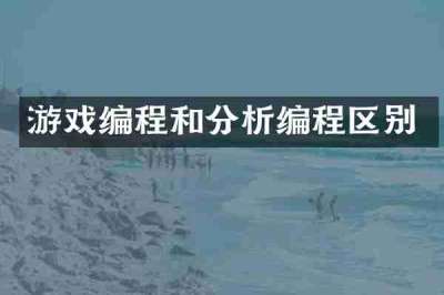 游戏编程和分析编程区别