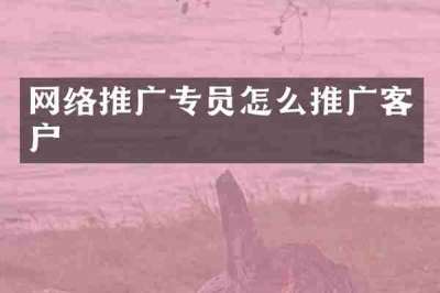 网络推广专员怎么推广客户