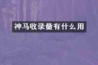 神马收录量有什么用