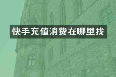 快手充值消费在哪里找