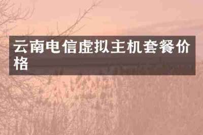 云南电信虚拟主机套餐价格