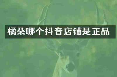 橘朵哪个抖音店铺是正品
