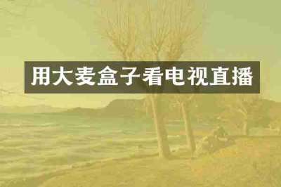 用大麦盒子看电视直播