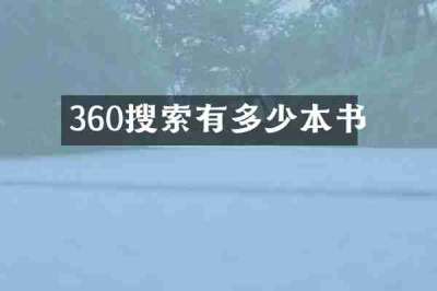 360搜索有多少本书